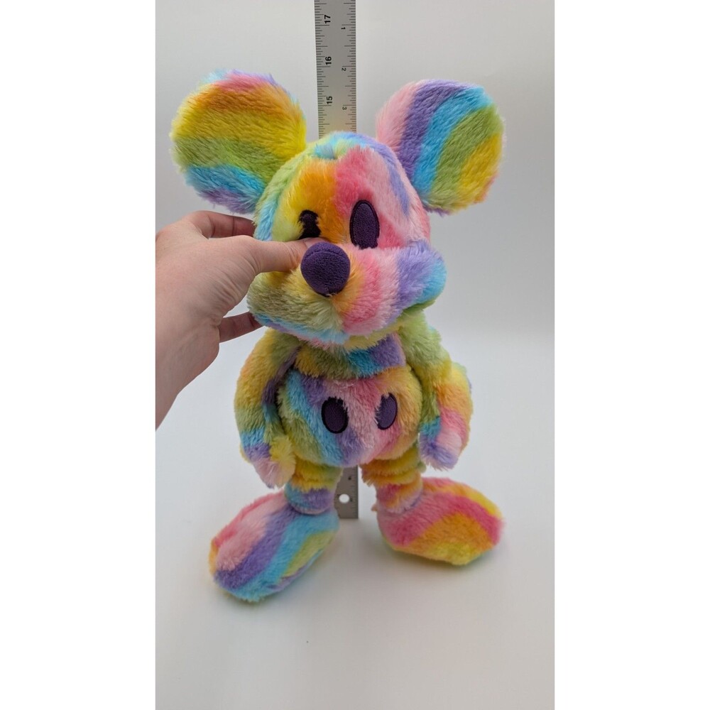 Disney Authentic Mickey Mouse Rainbow Soft Plush Disneyland Exclusive - 16” Tall - Picture 4 of 4